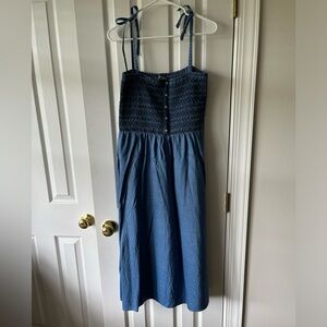Loft smocked denim dress